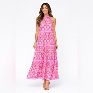 JADE MELODY TAM CINCH NECK HALTER MAXI DRESS